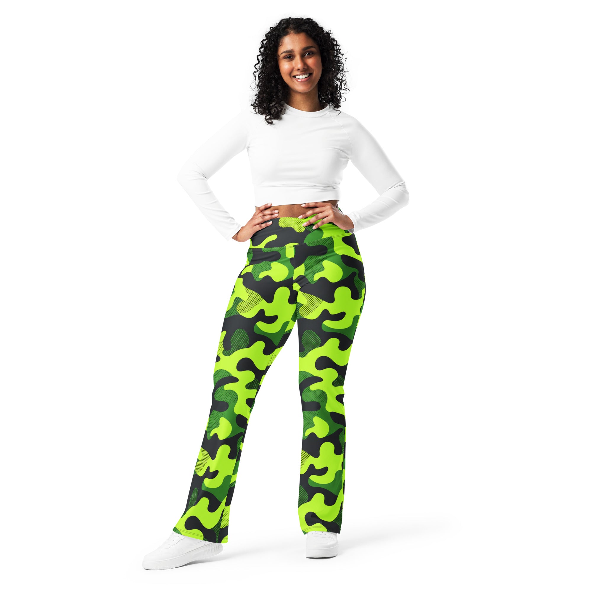 Neon Camo Flare Leggings | GearBunch