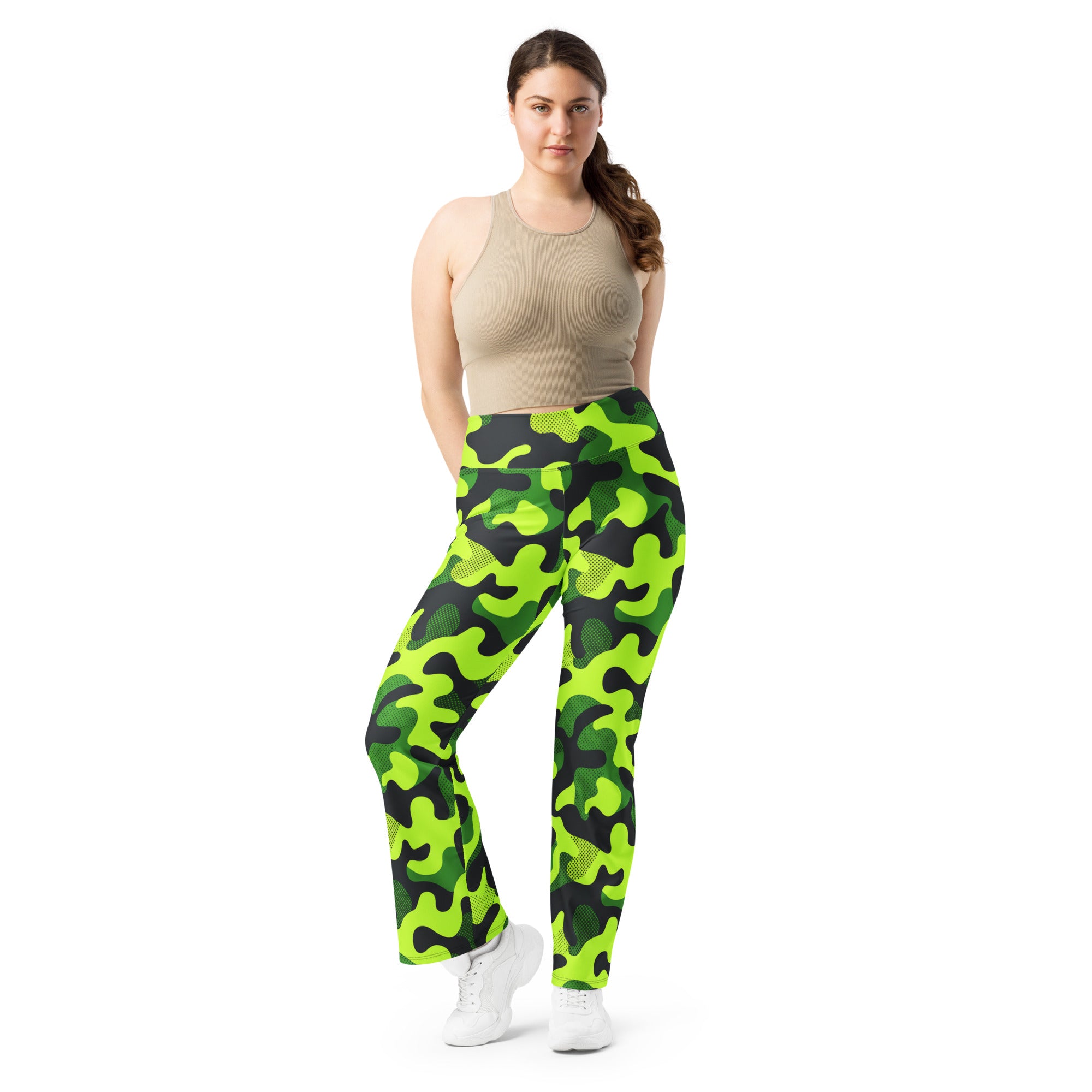 Neon Camo Flare Leggings | GearBunch