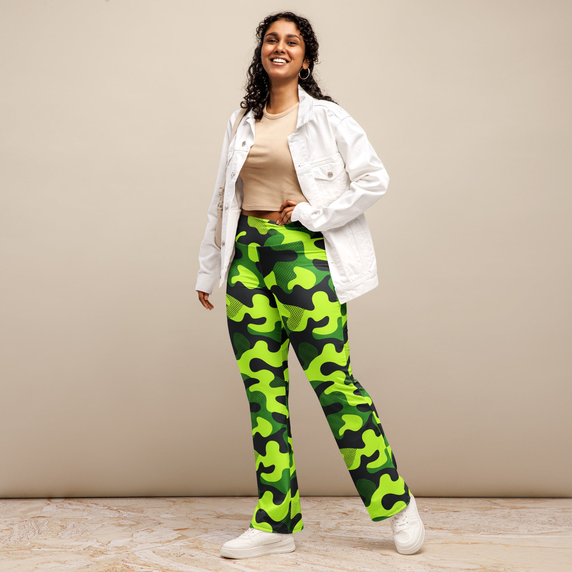 Neon Camo Flare Leggings | GearBunch