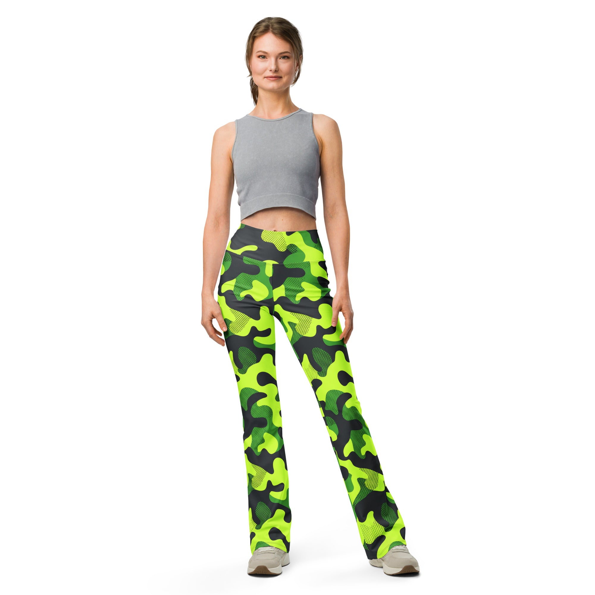 Neon Camo Flare Leggings | GearBunch