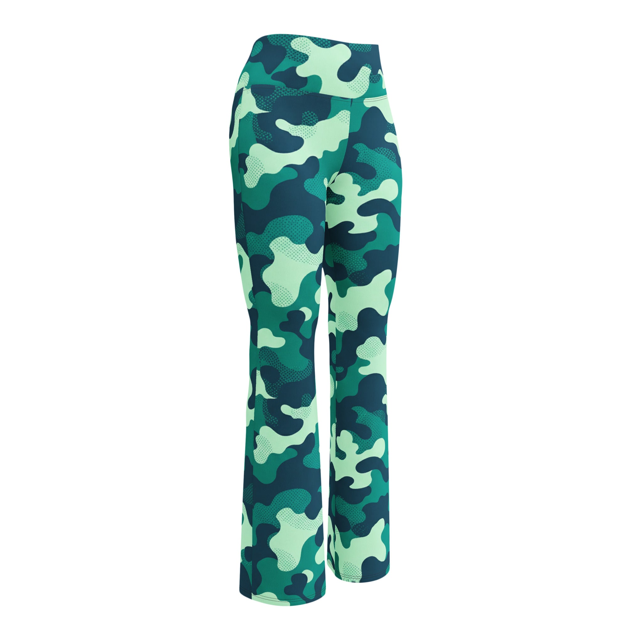 Ocean Teal Camo Flare Leggings | GearBunch