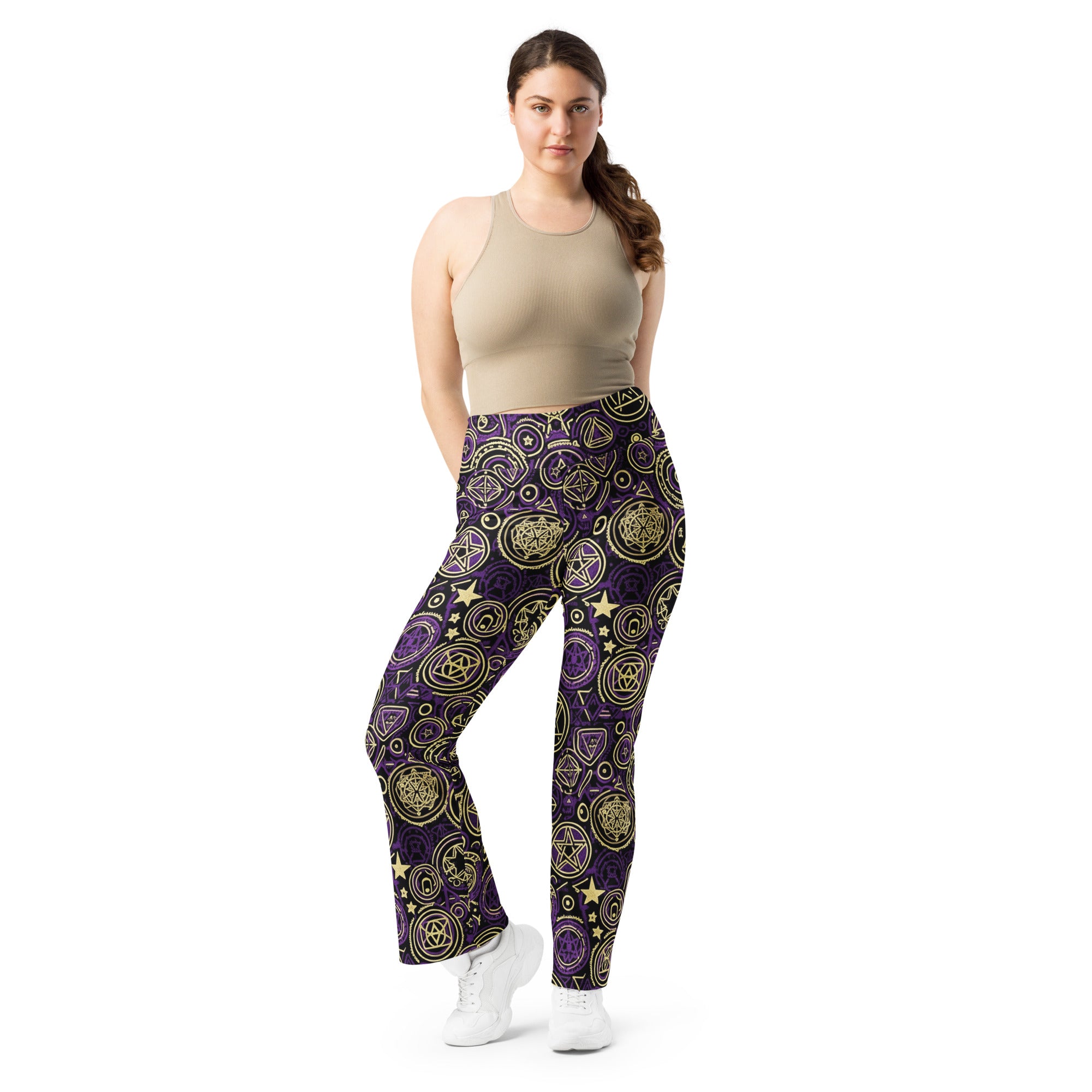 Pentagram Geometric Mystic Flare Leggings | GearBunch