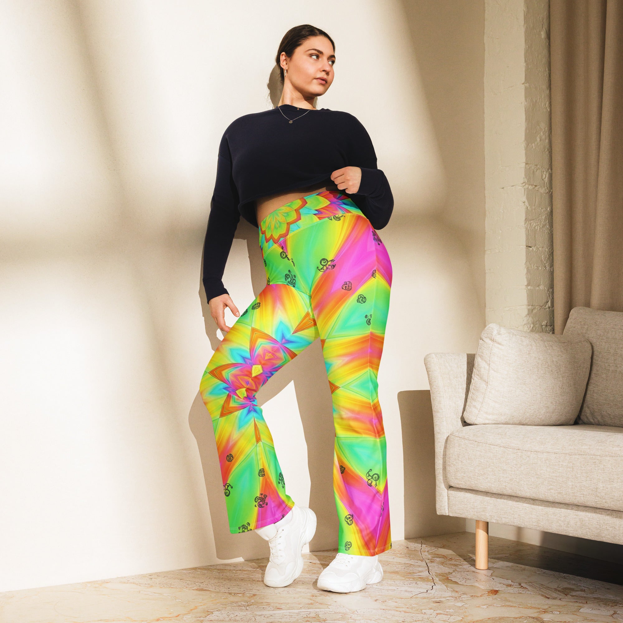 Psychedelic Acid Trip Flare Leggings | GearBunch