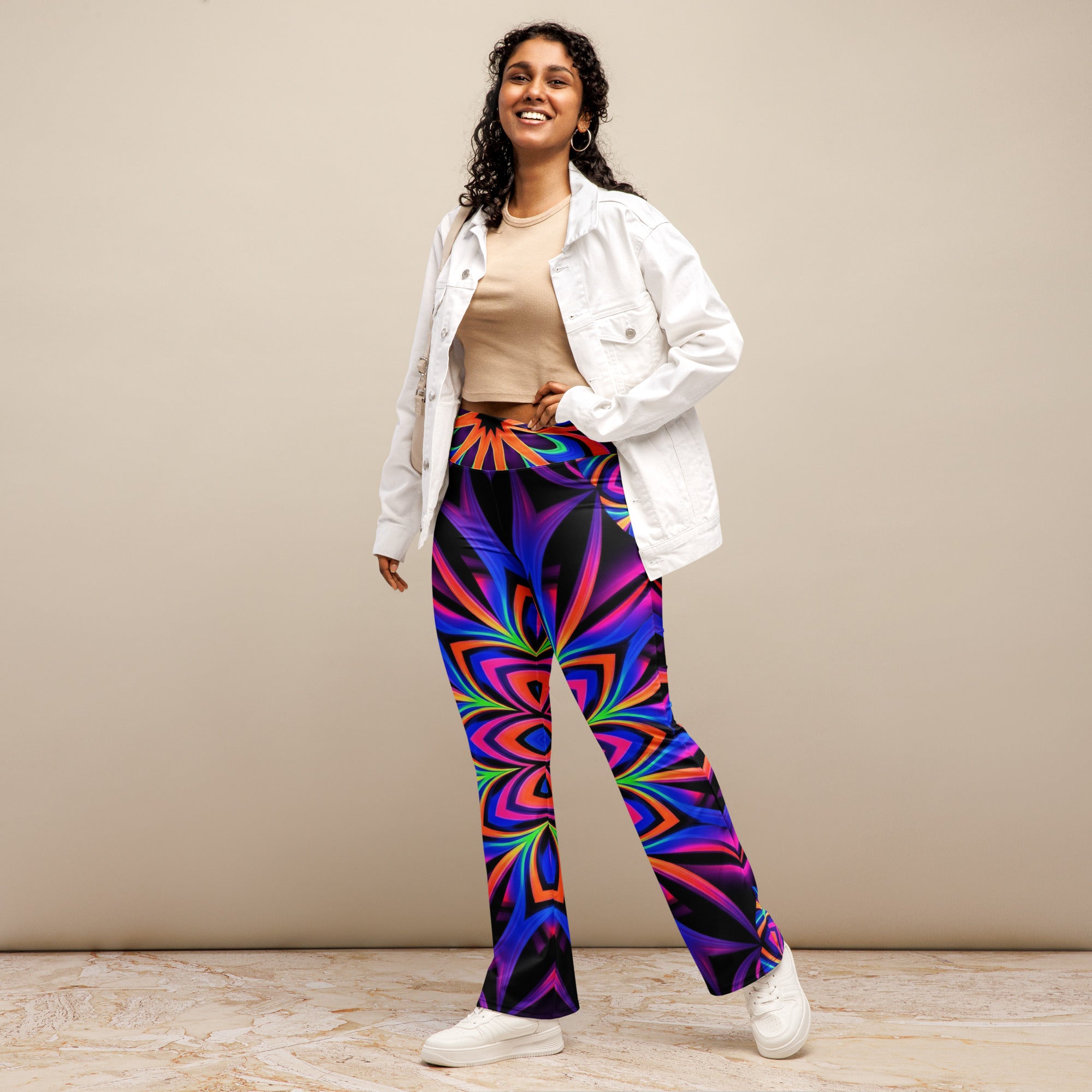 Psychedelic Blacklight Flare Leggings | GearBunch
