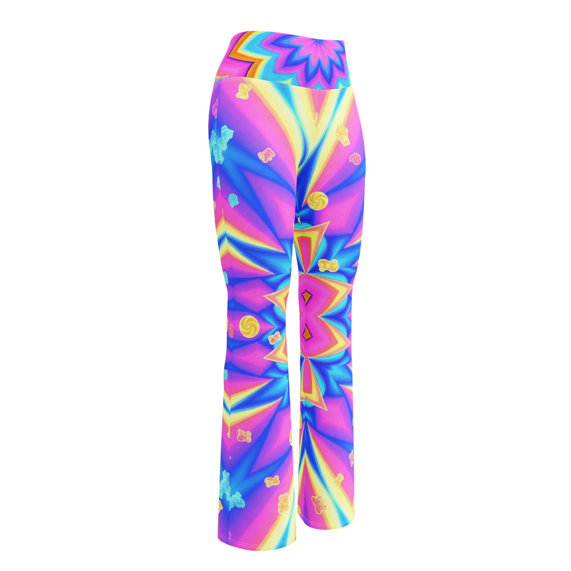Psychedelic Candy Rave Flare Leggings | GearBunch
