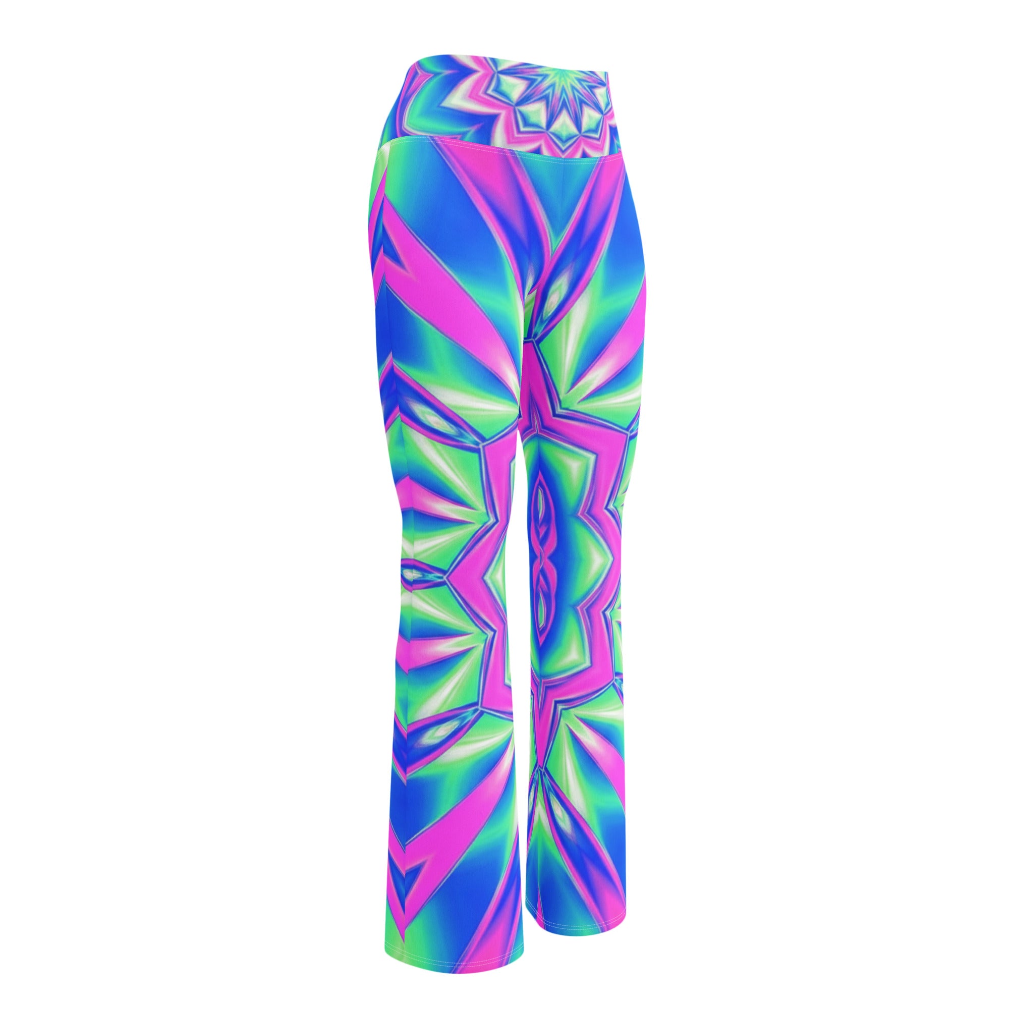 Psychedelic Chrome Spectrum Flare Leggings | GearBunch