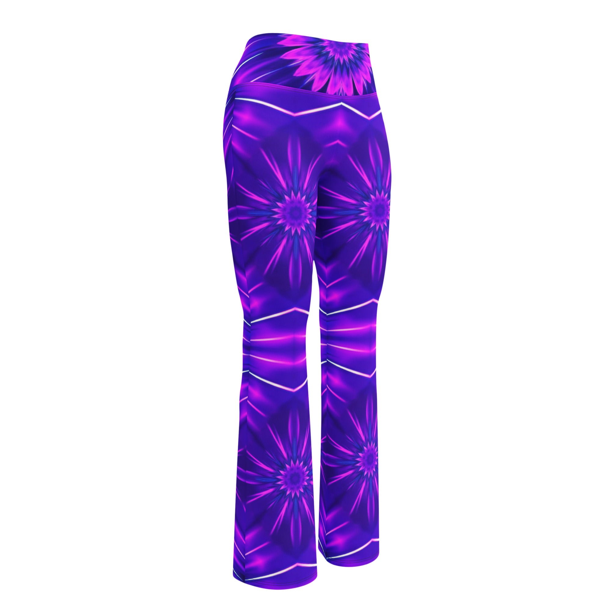 Psychedelic Cosmic Violet Flare Leggings | GearBunch