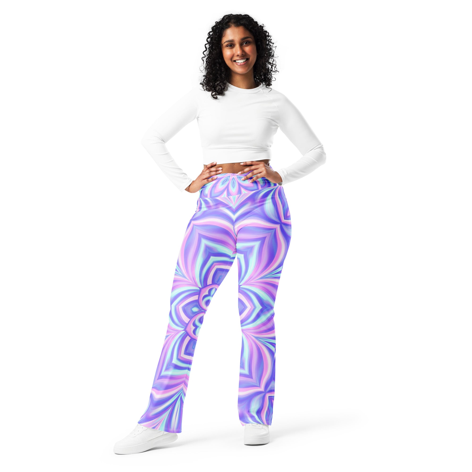 Psychedelic Fairy Ring Flare Leggings | GearBunch