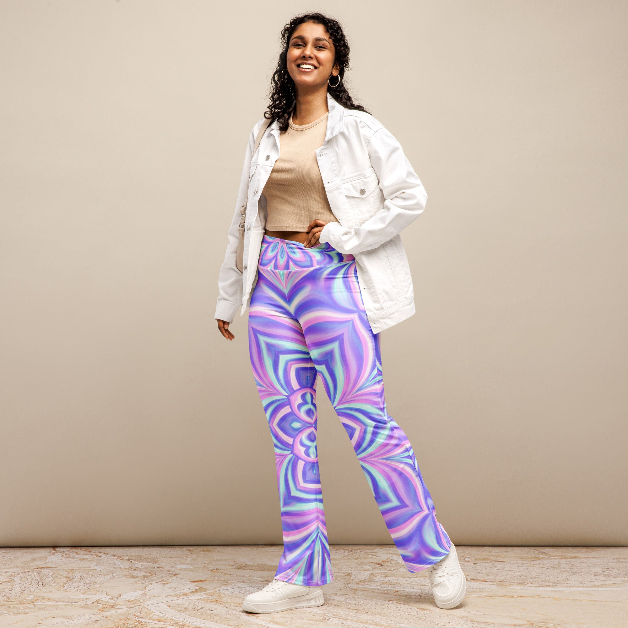 Psychedelic Fairy Ring Flare Leggings | GearBunch