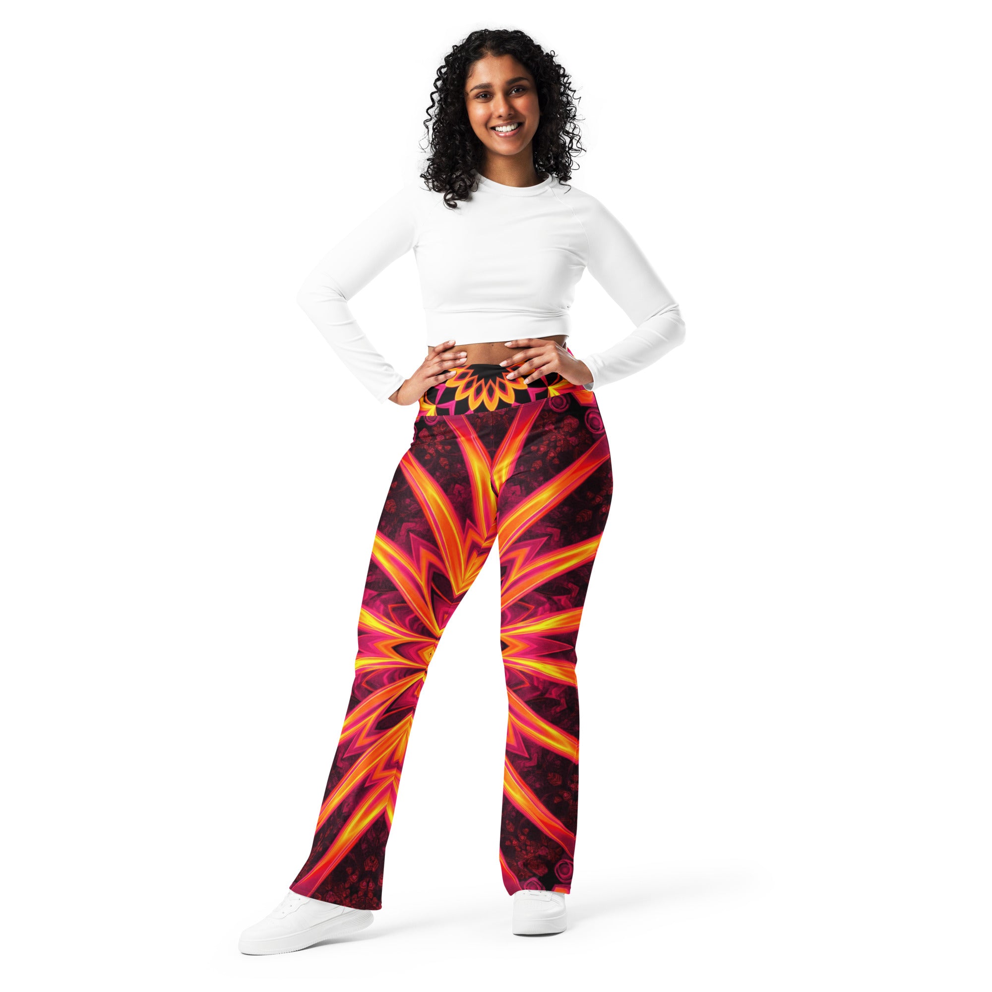 Psychedelic Infrared Flare Leggings | GearBunch