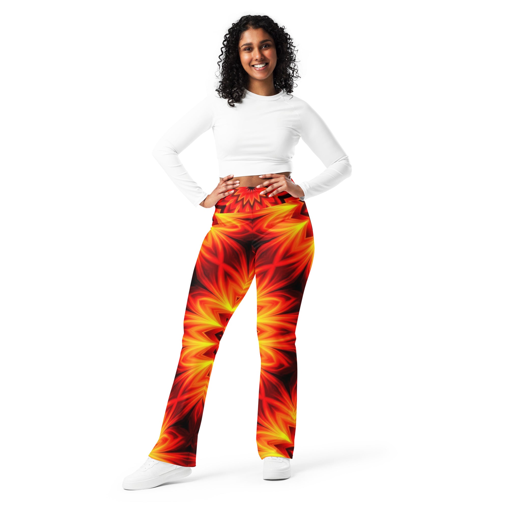 Psychedelic Magma Core Flare Leggings | GearBunch