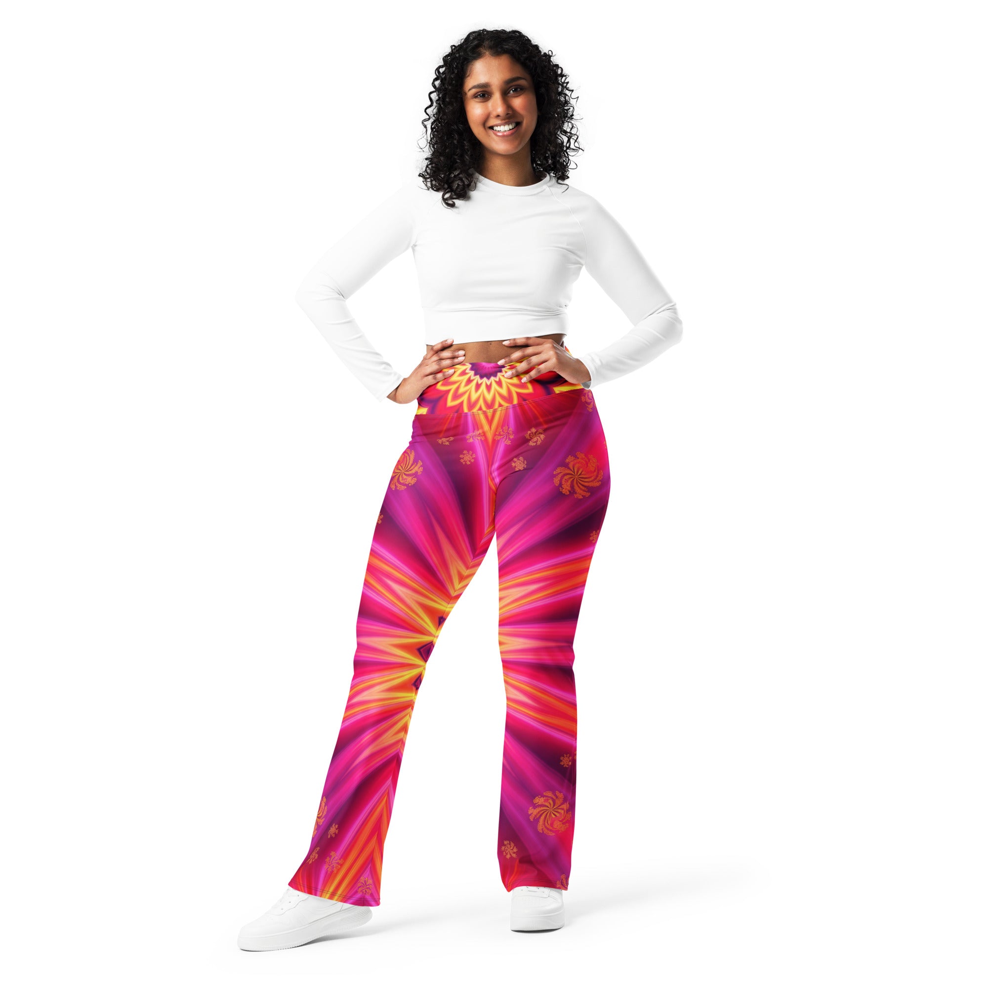 Psychedelic Plasma Core Flare Leggings | GearBunch