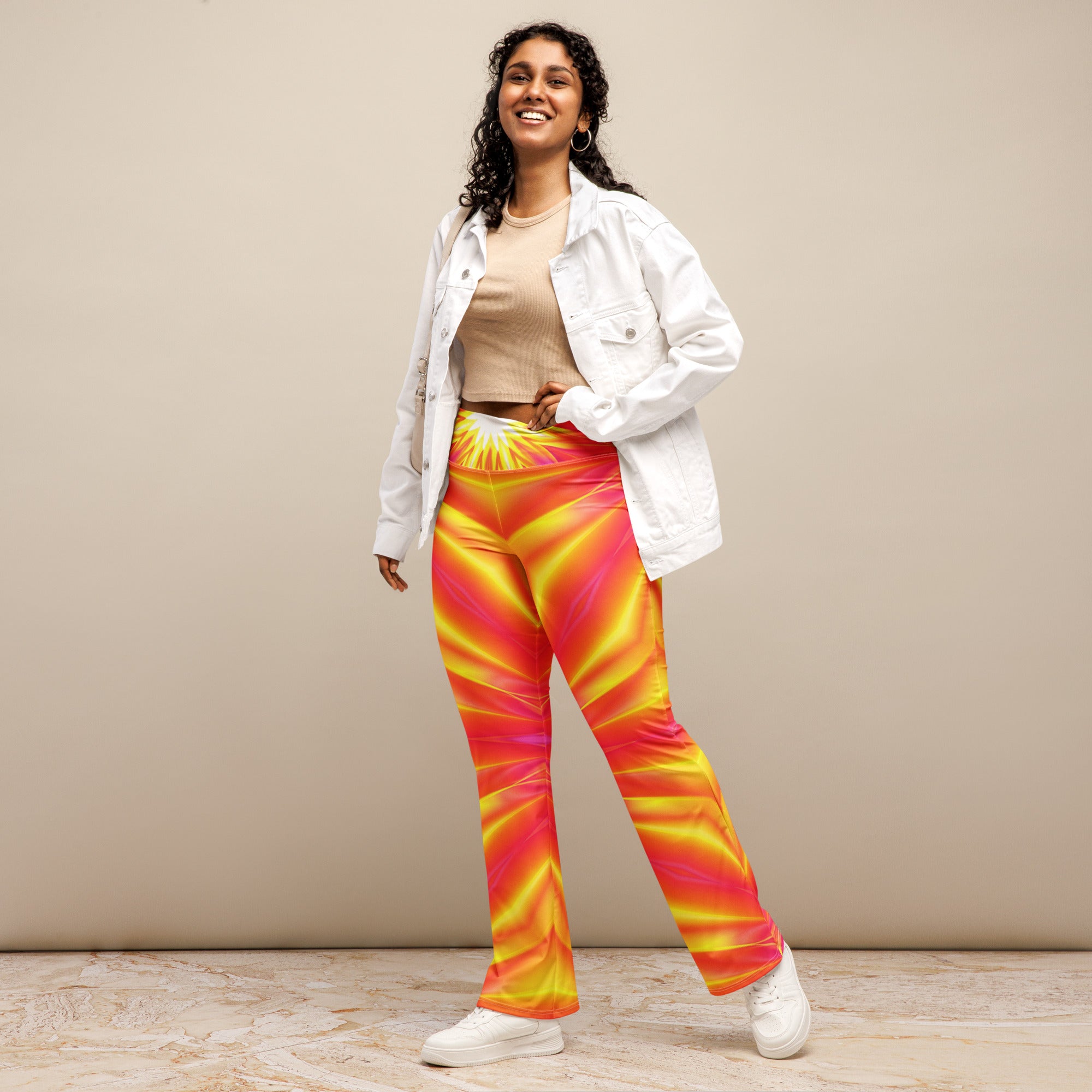 Psychedelic Solar Flare Flare Leggings | GearBunch