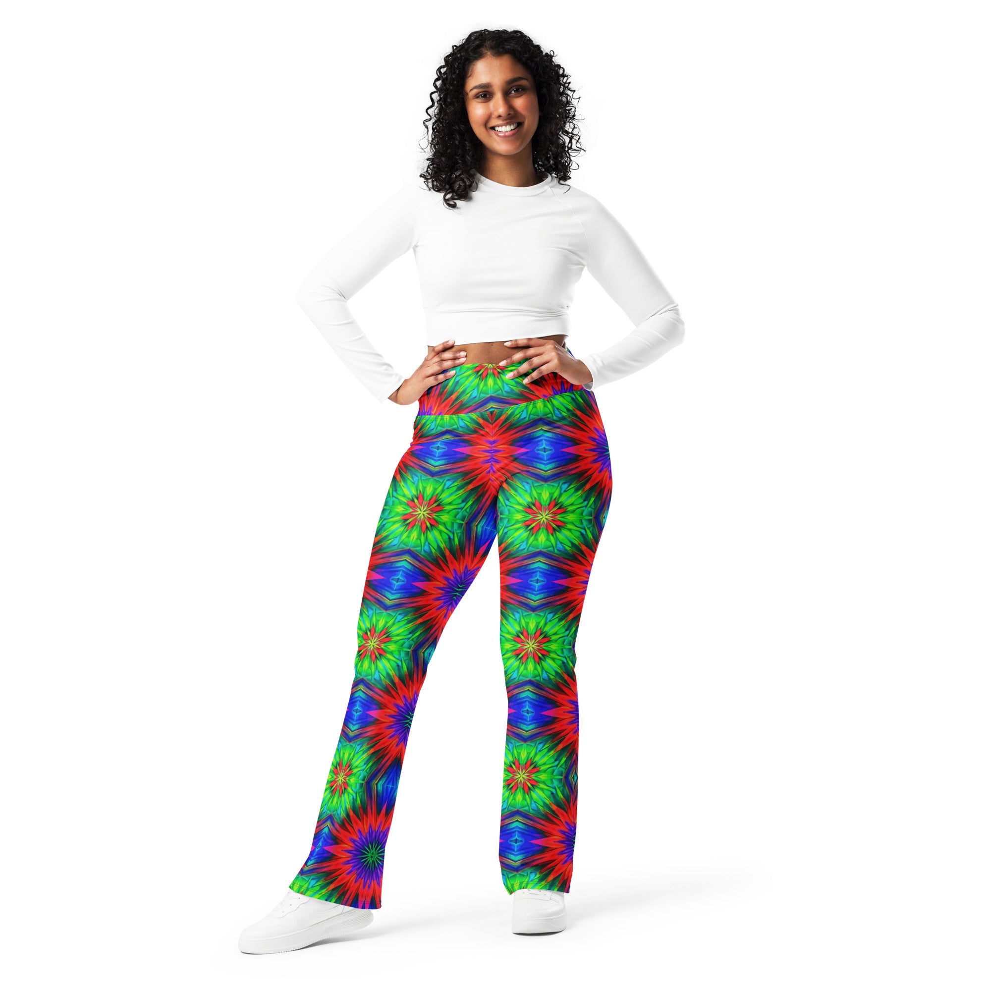 Psychedelic Starburst Prism Flare Leggings | GearBunch