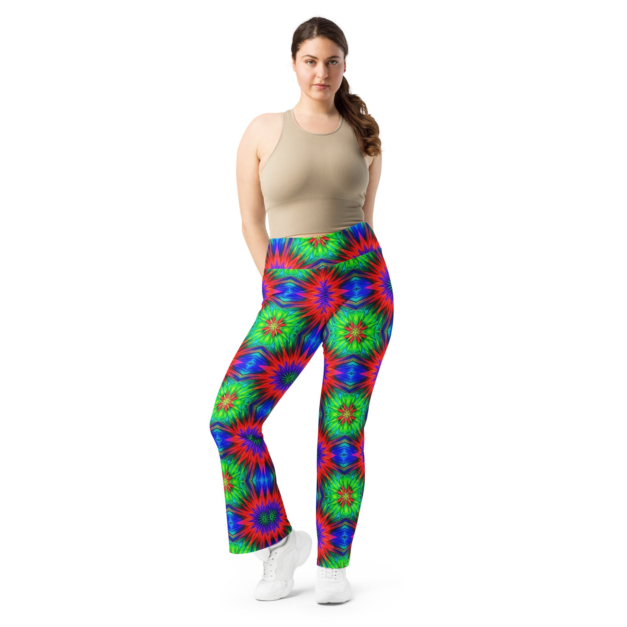 Psychedelic Starburst Prism Flare Leggings | GearBunch