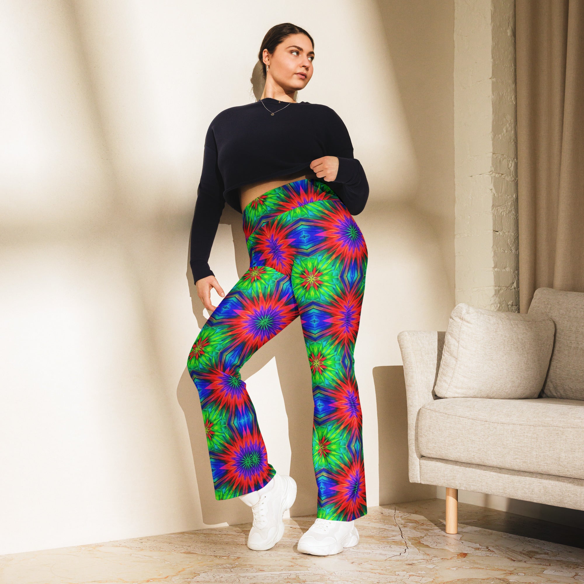 Psychedelic Starburst Prism Flare Leggings | GearBunch