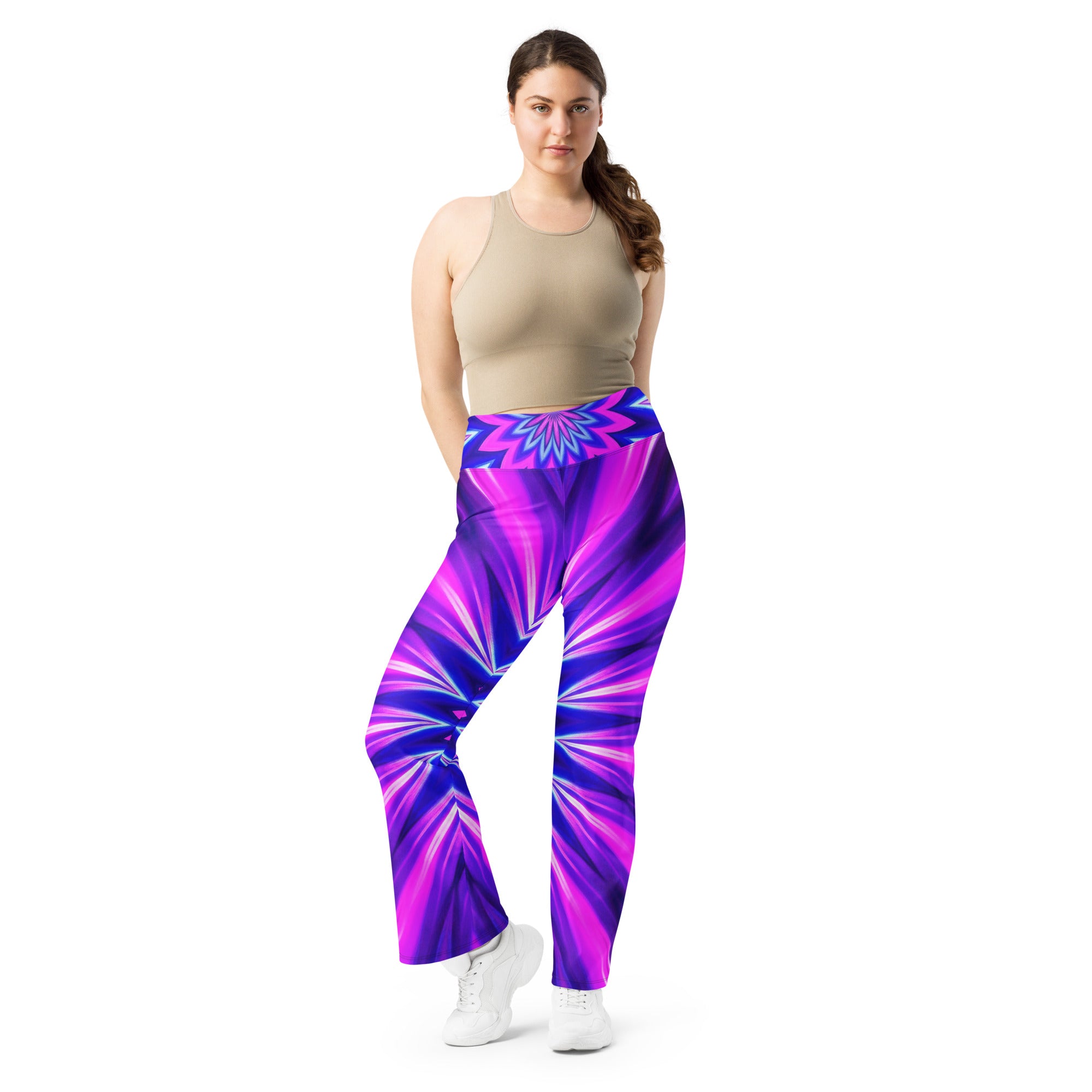 Psychedelic Ultraviolet Bloom Flare Leggings | GearBunch