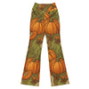 GearBunch Pumpkin Spice Botanical Flare Leggings with burnt orange, olive green, sienna, and gold botanical print.