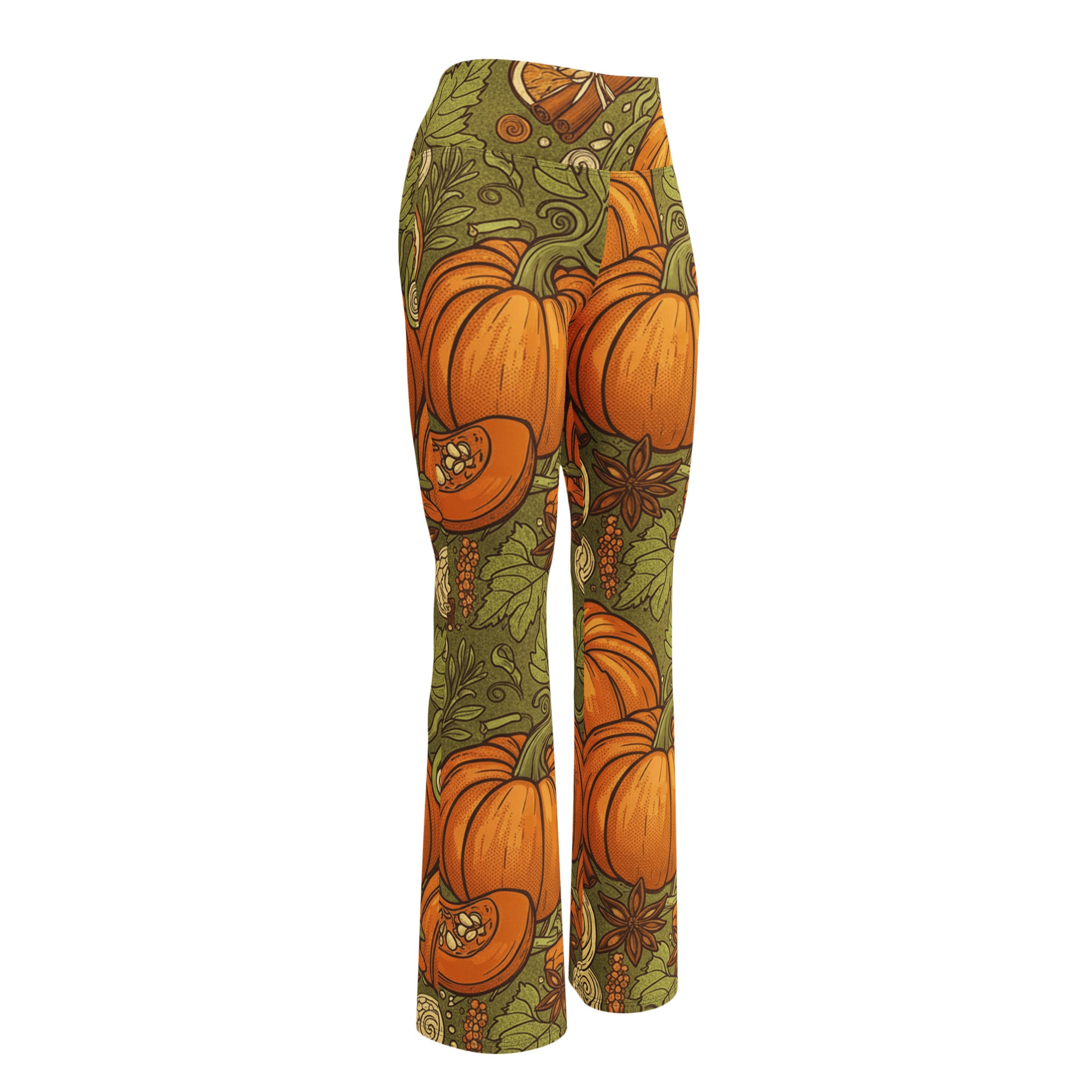 Pumpkin Spice Botanical Flare Leggings | GearBunch
