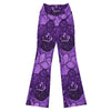 Close-up of Purple Paillette Orchid Flare Leggings from GearBunch, showcasing deep purple, violet, and lilac hues.