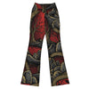 Dramatic Samhain Blood Moon Flare Leggings in charcoal, blood red, and antique gold, by GearBunch.