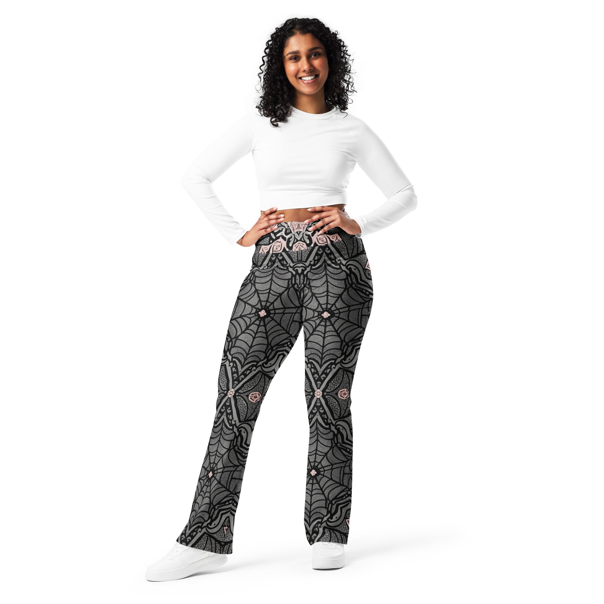 Spider Web Lace Flare Leggings | GearBunch