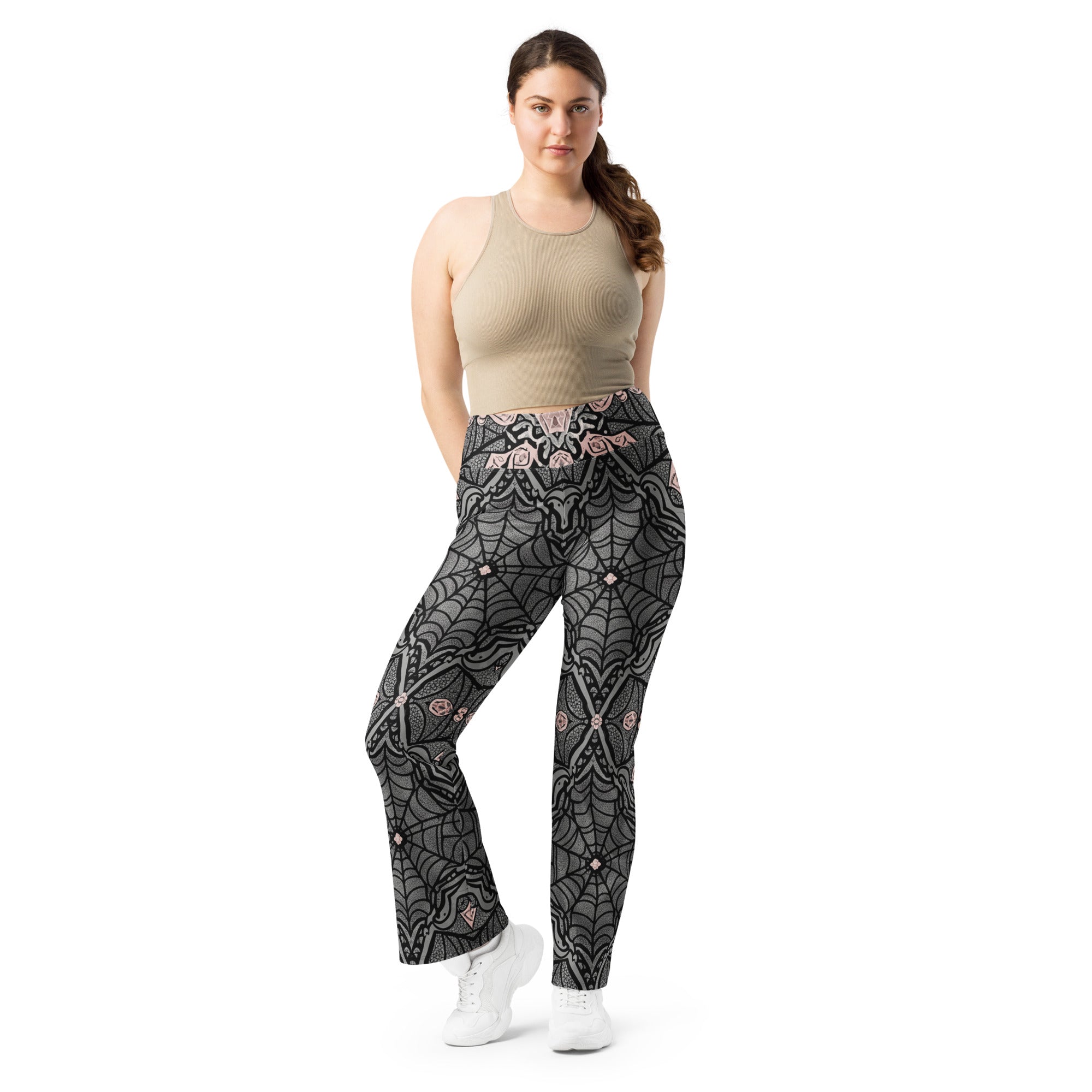 Spider Web Lace Flare Leggings | GearBunch