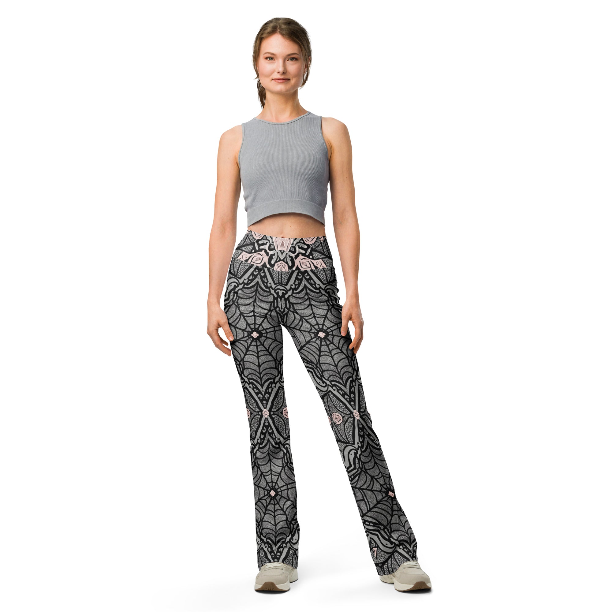 Spider Web Lace Flare Leggings | GearBunch