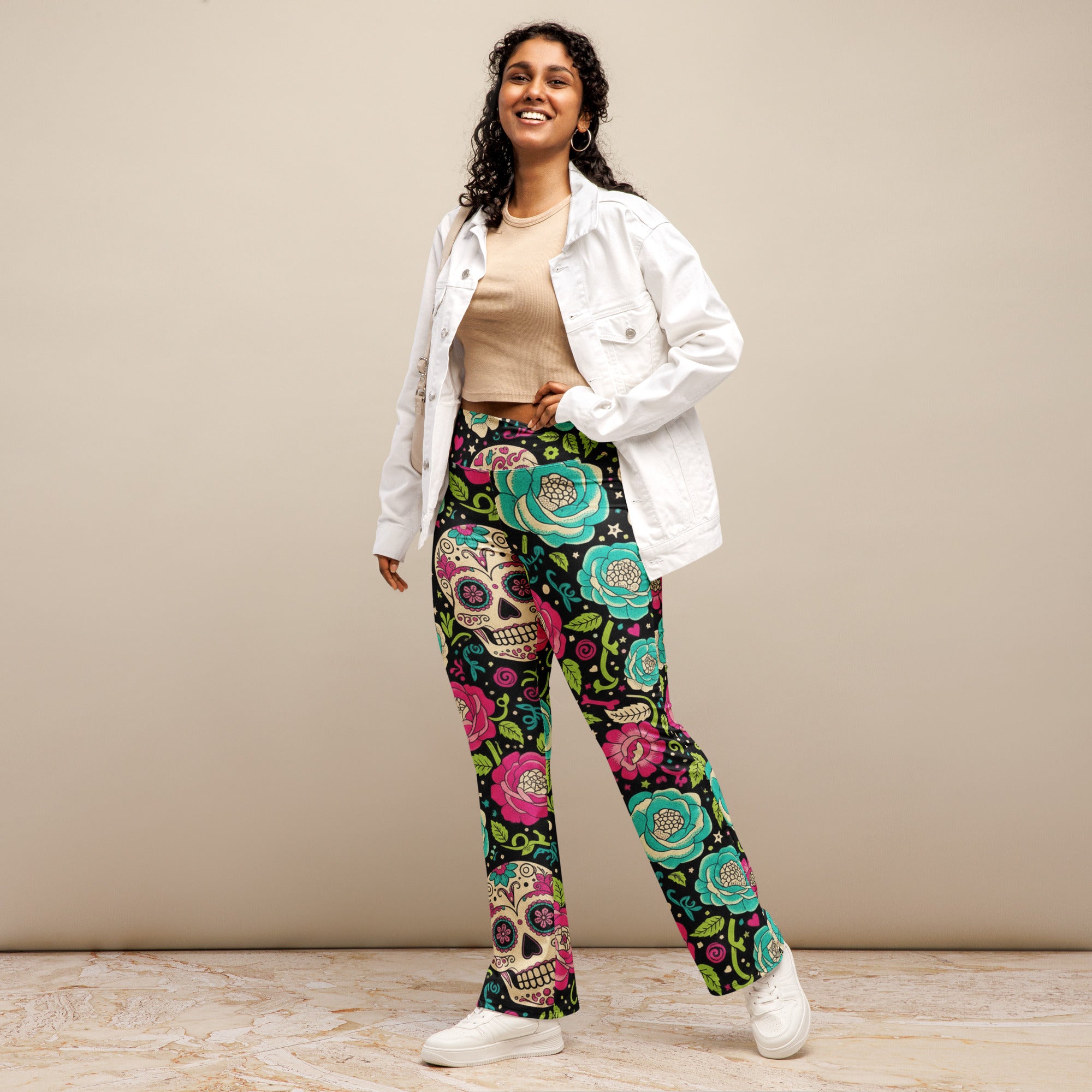 Sugar Skull Botanica Flare Leggings | GearBunch