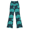 Main image of Teal Paillette Lotus Flare Leggings by GearBunch, featuring vibrant teal and aqua hues, worn by an active woman.
