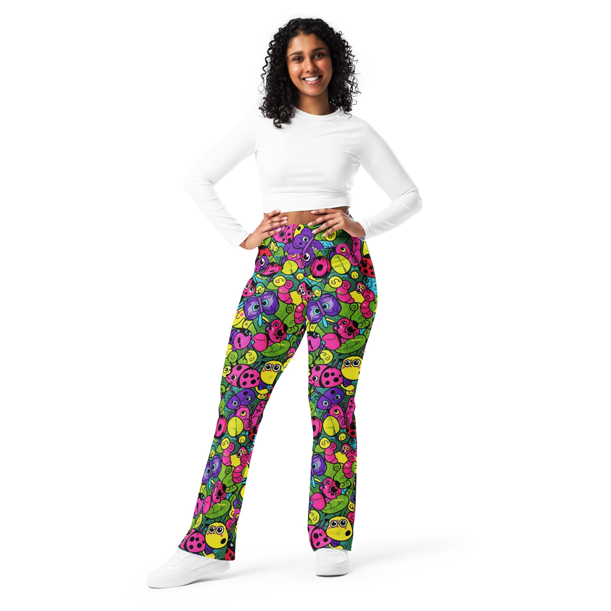 Vibrant Bug Life Flare Leggings | GearBunch