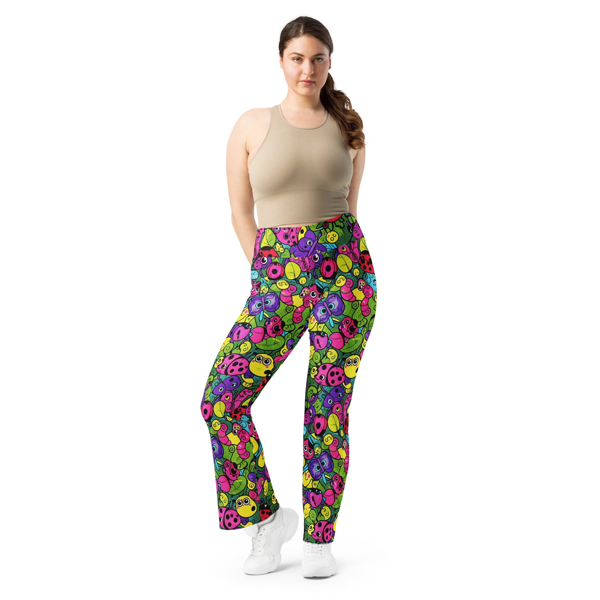 Vibrant Bug Life Flare Leggings | GearBunch