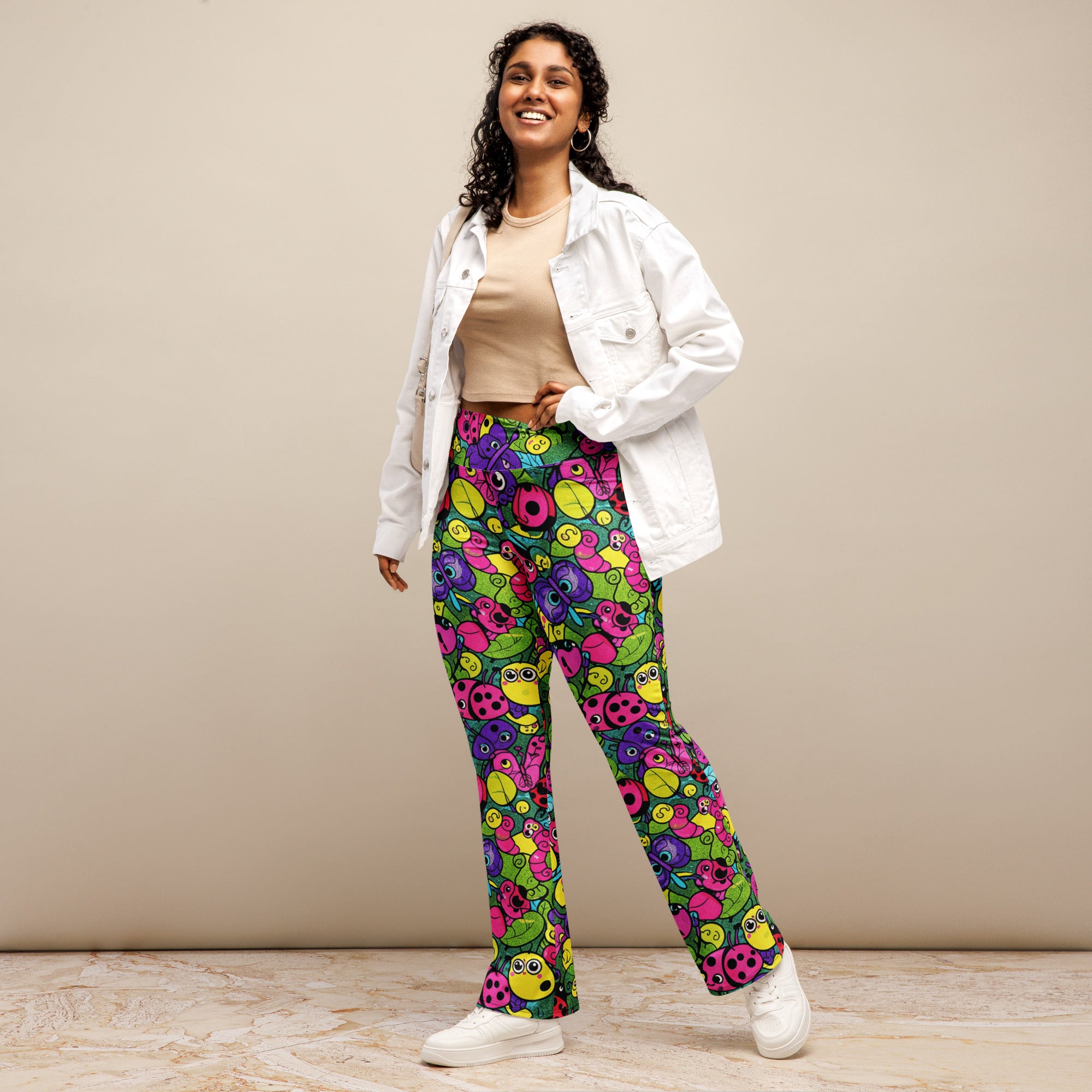Vibrant Bug Life Flare Leggings | GearBunch