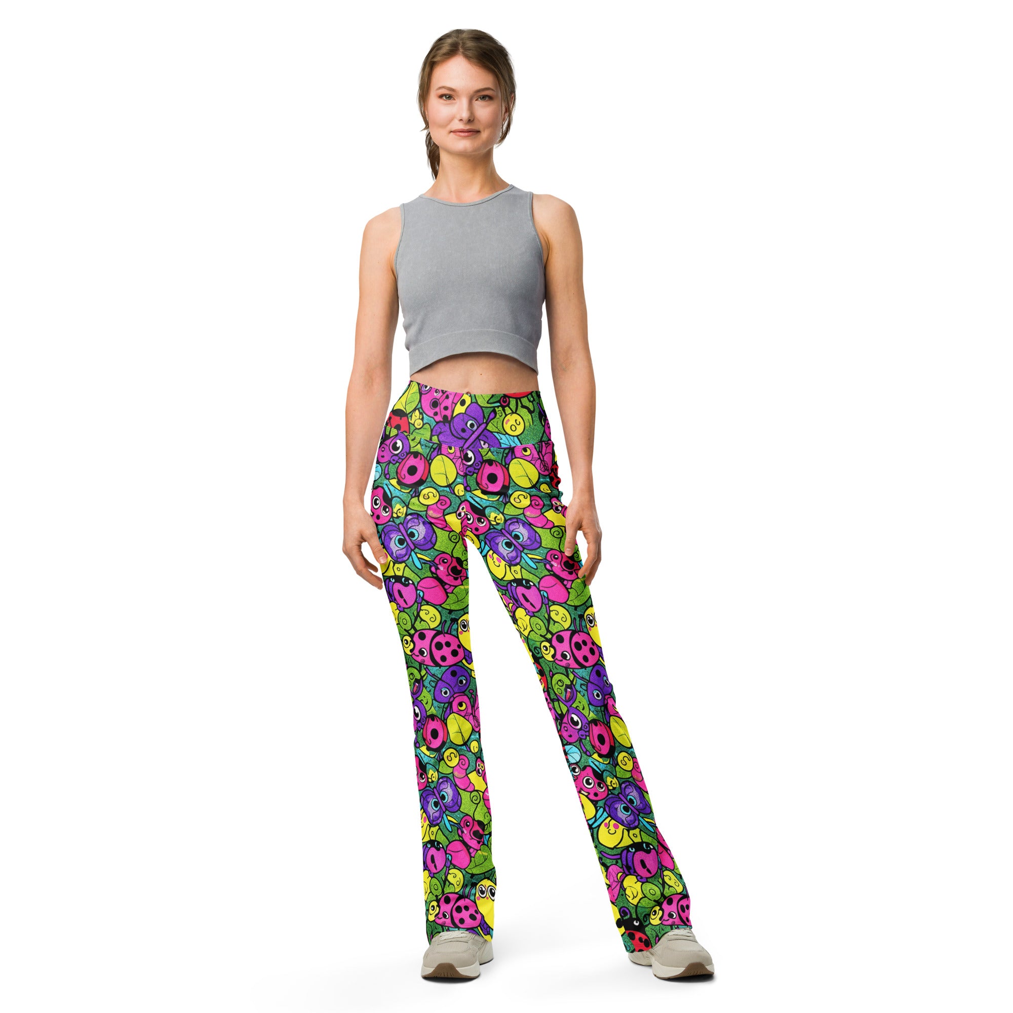 Vibrant Bug Life Flare Leggings | GearBunch