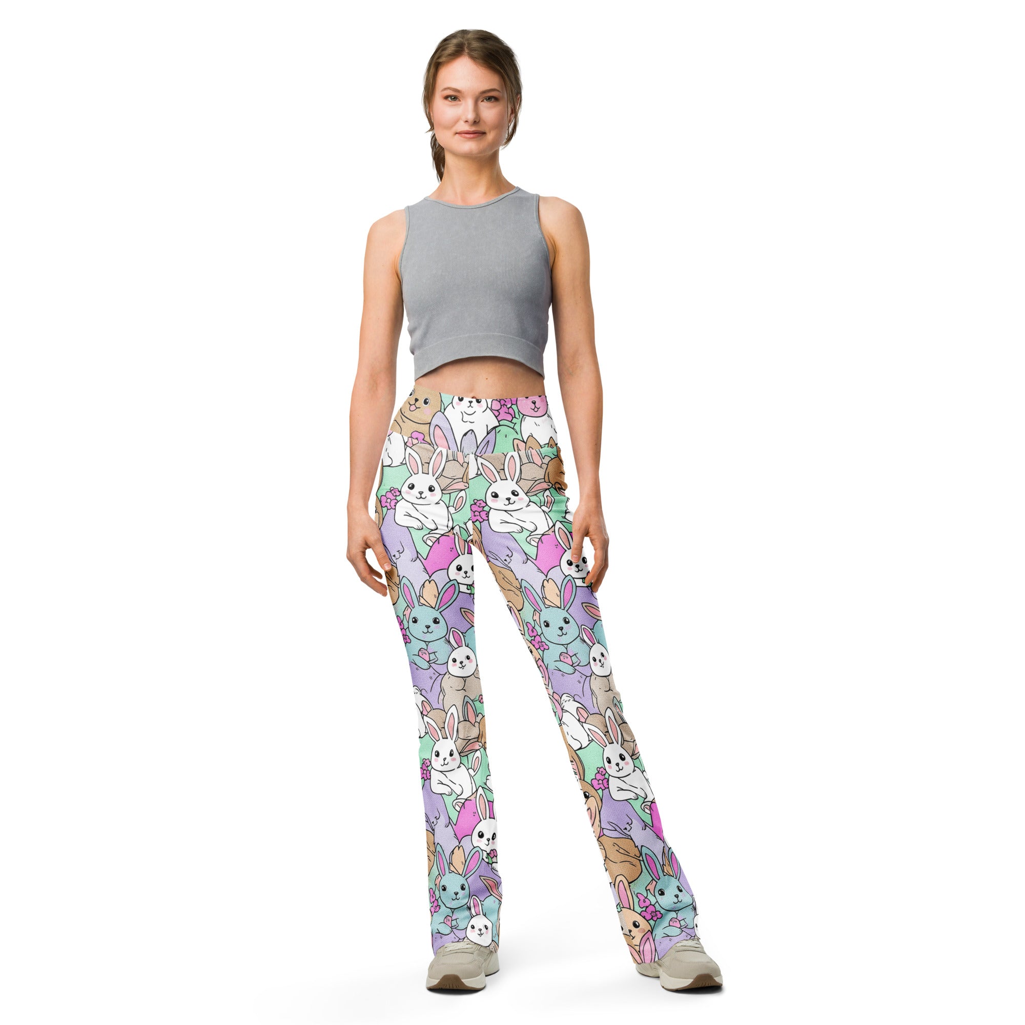Vibrant Bunny Hop Flare Leggings | GearBunch