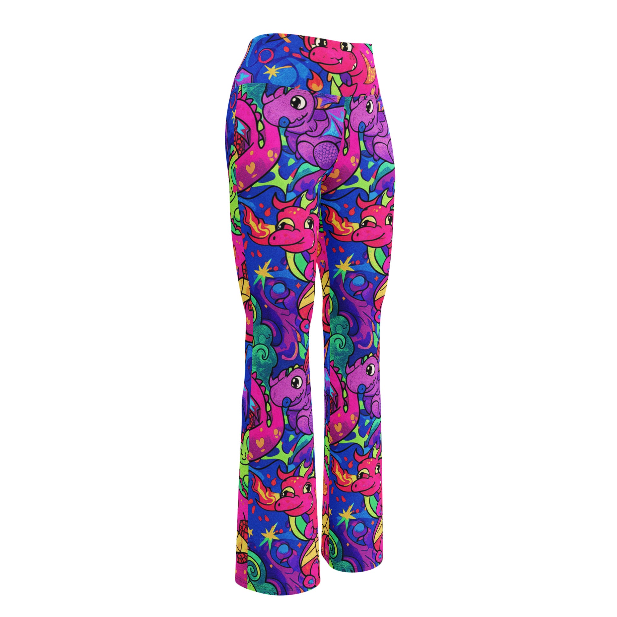 Vibrant Dragon Fantasy Flare Leggings | GearBunch