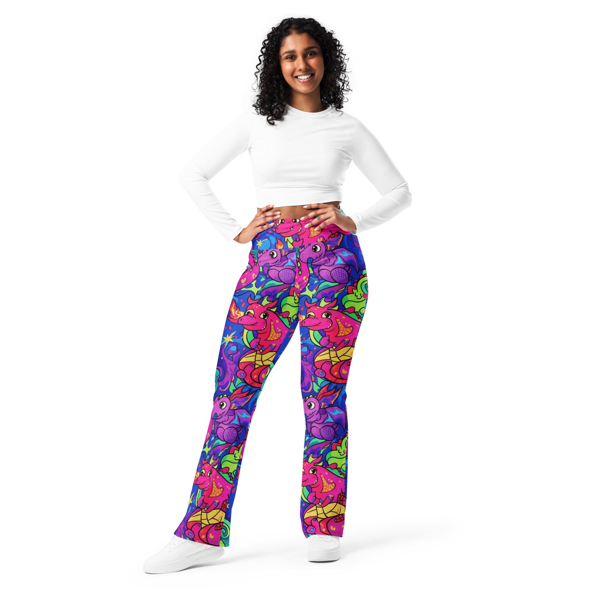 Vibrant Dragon Fantasy Flare Leggings | GearBunch
