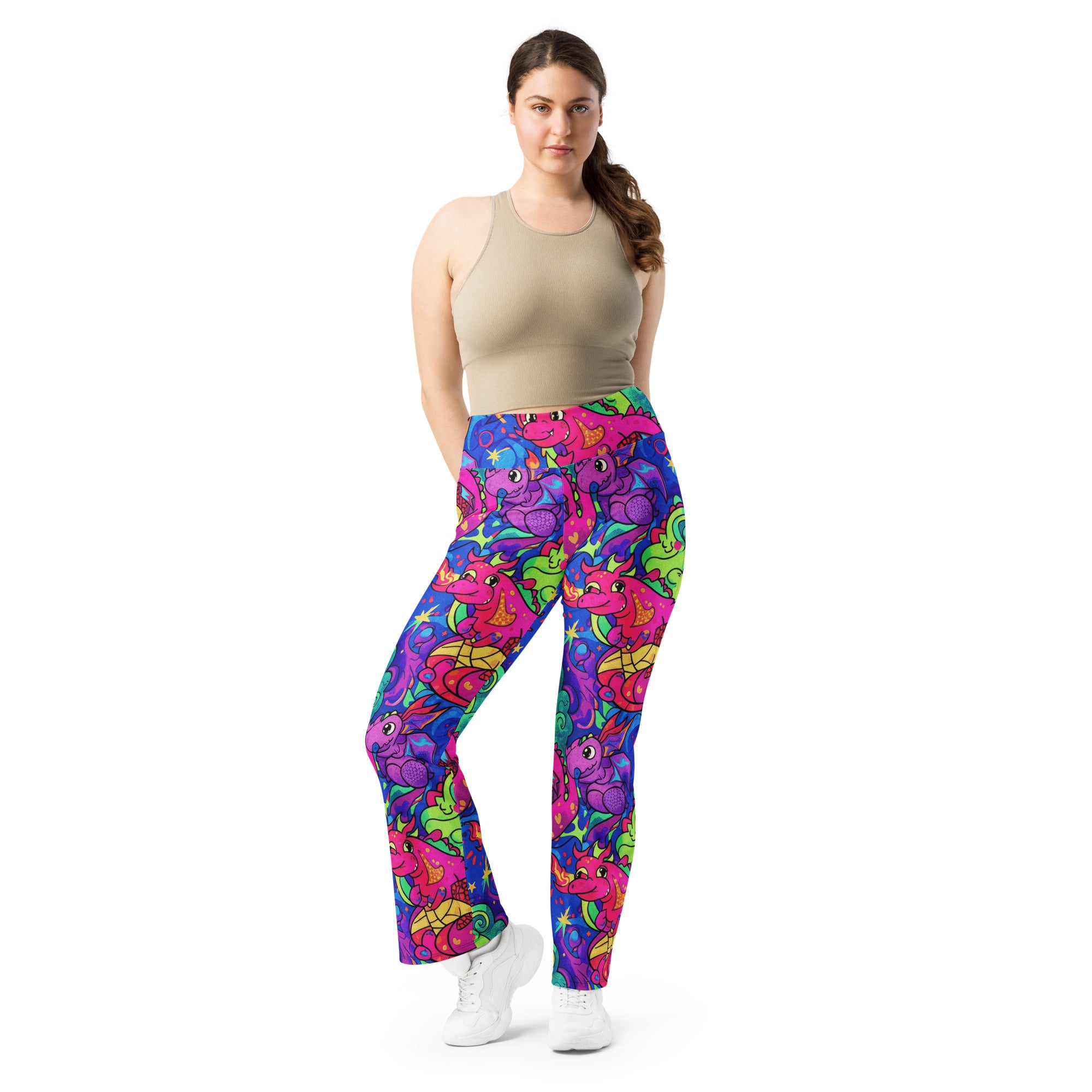 Vibrant Dragon Fantasy Flare Leggings | GearBunch