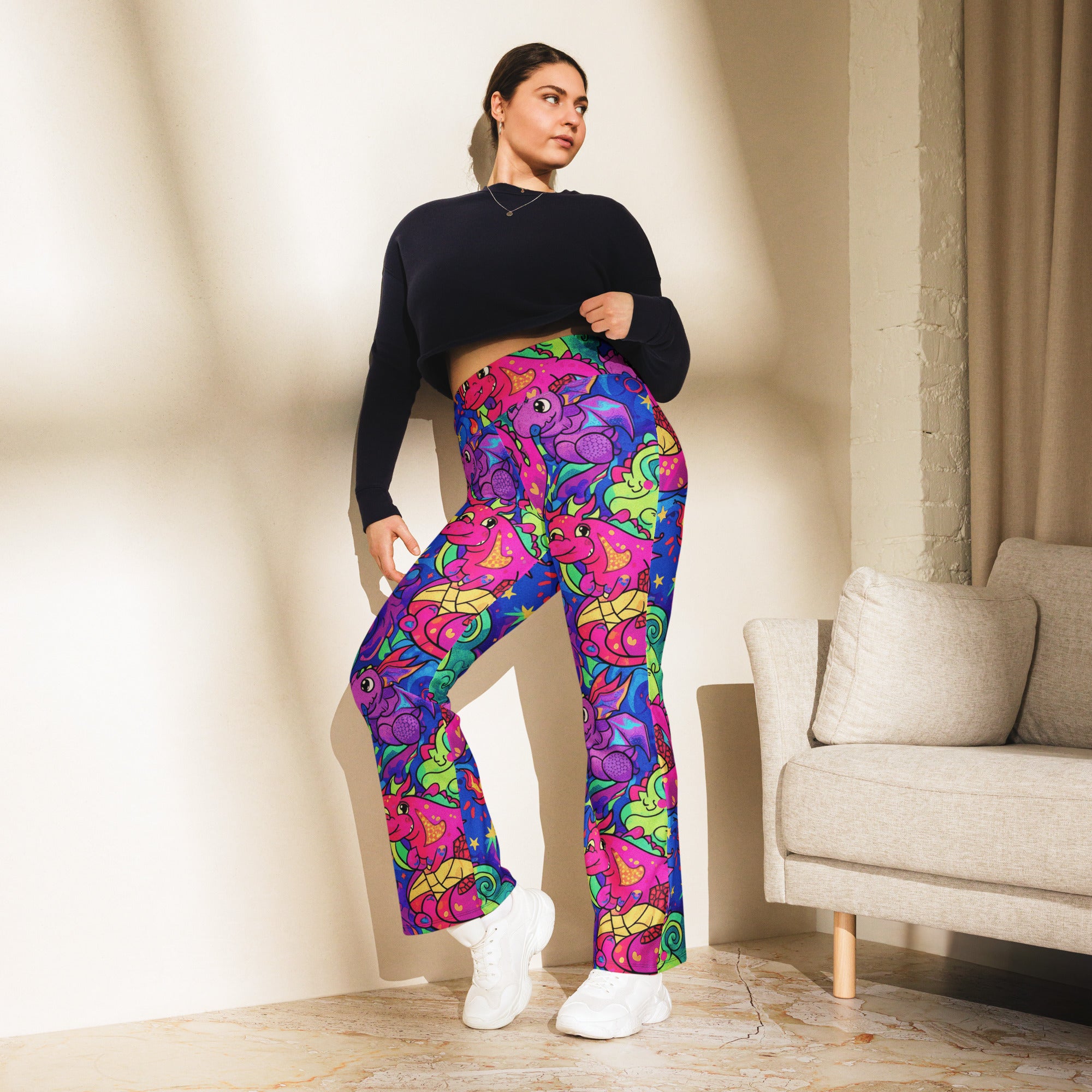 Vibrant Dragon Fantasy Flare Leggings | GearBunch