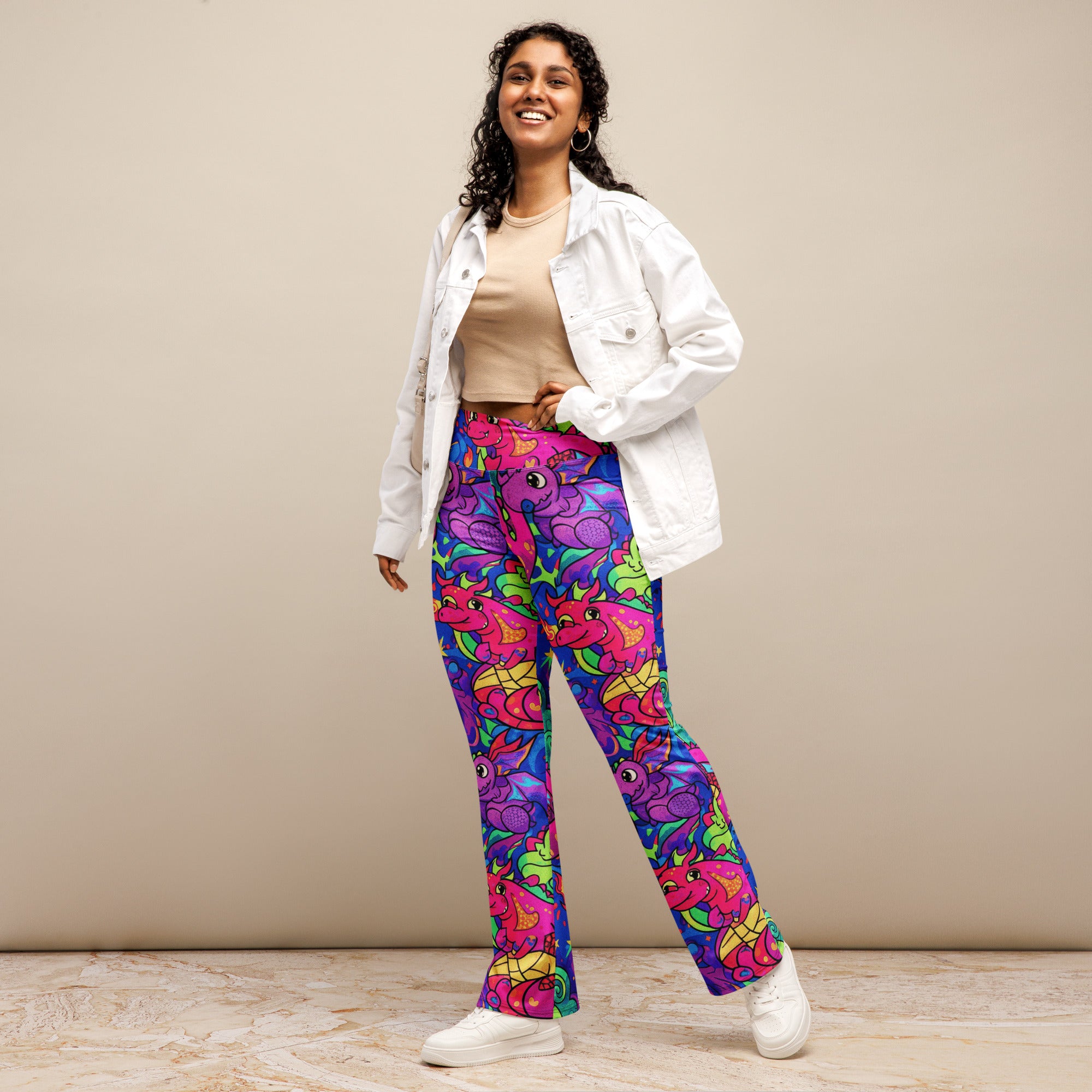 Vibrant Dragon Fantasy Flare Leggings | GearBunch