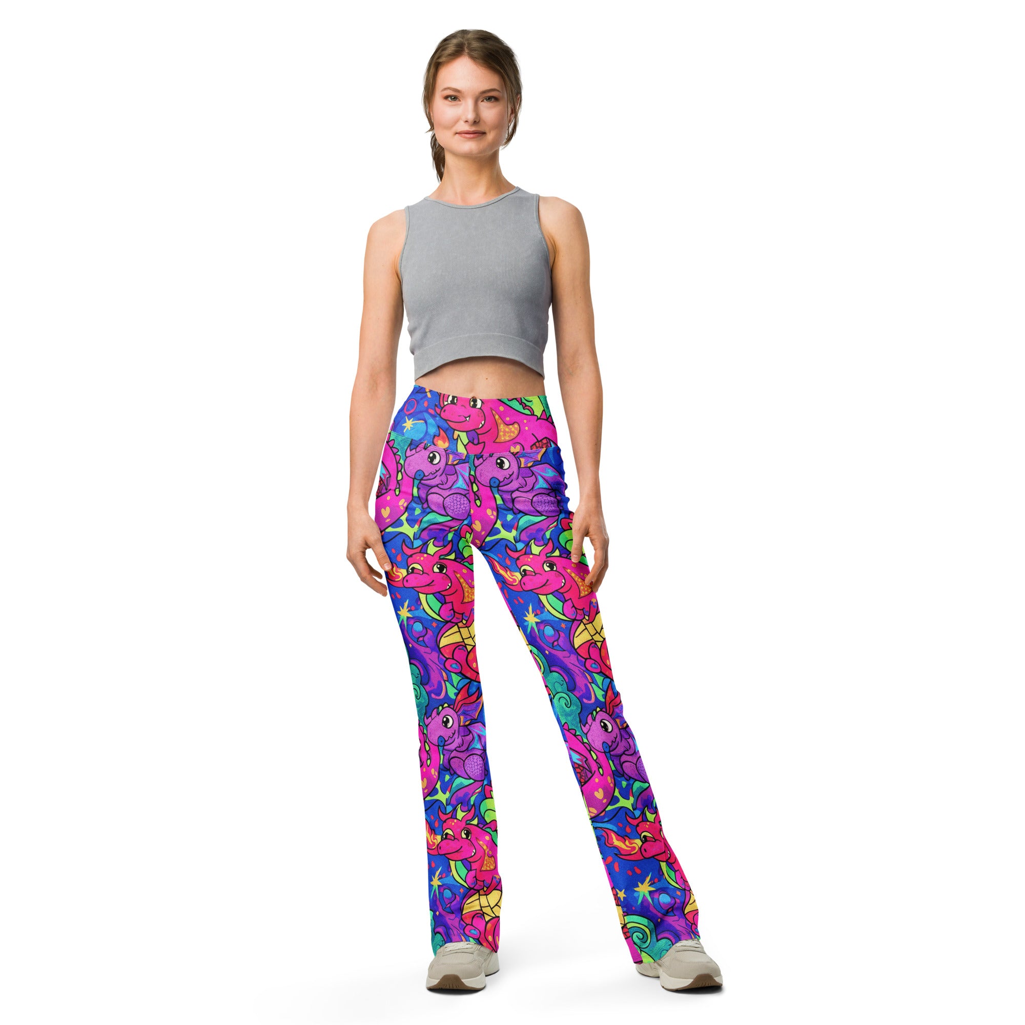 Vibrant Dragon Fantasy Flare Leggings | GearBunch