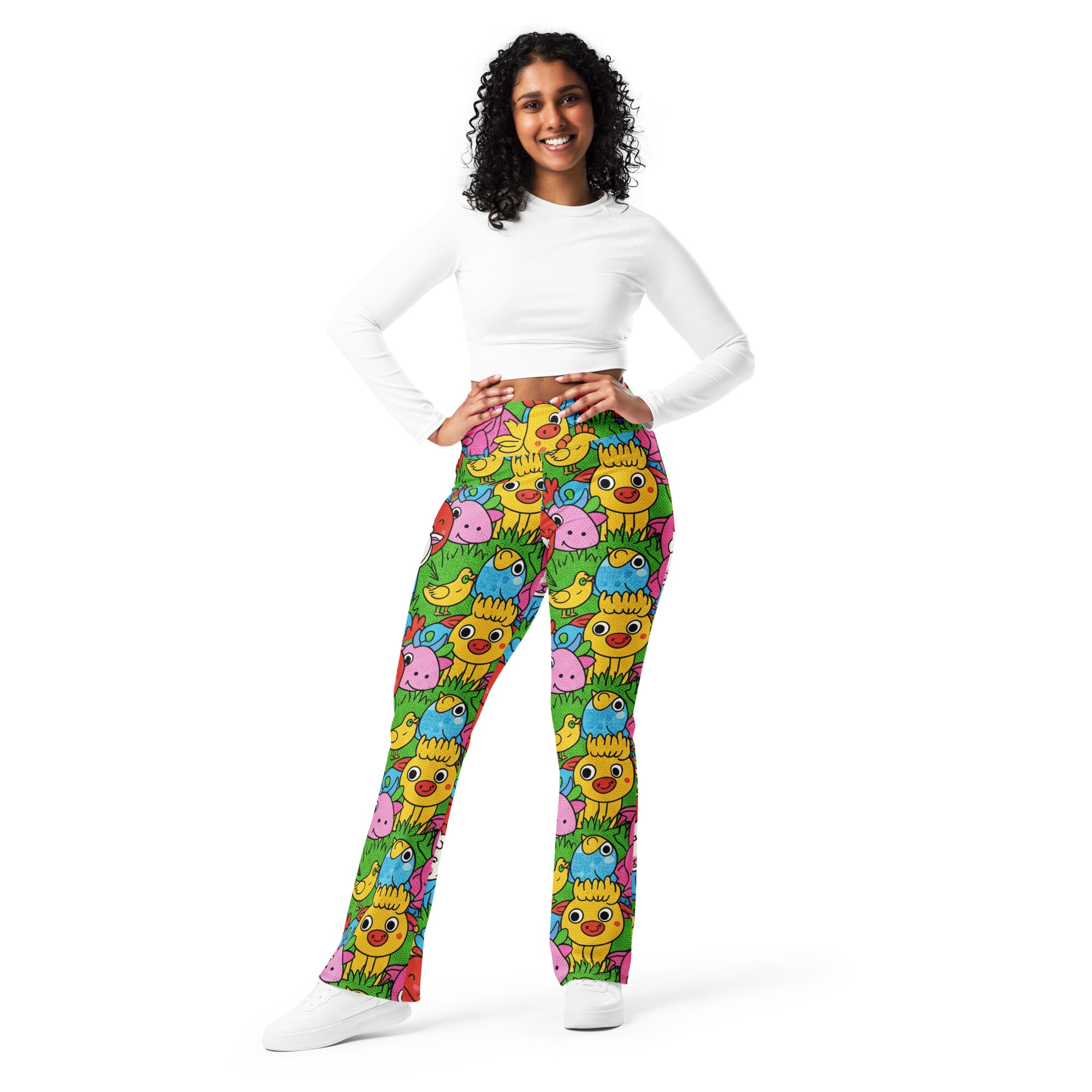 Vibrant Farm Animals Flare Leggings | GearBunch