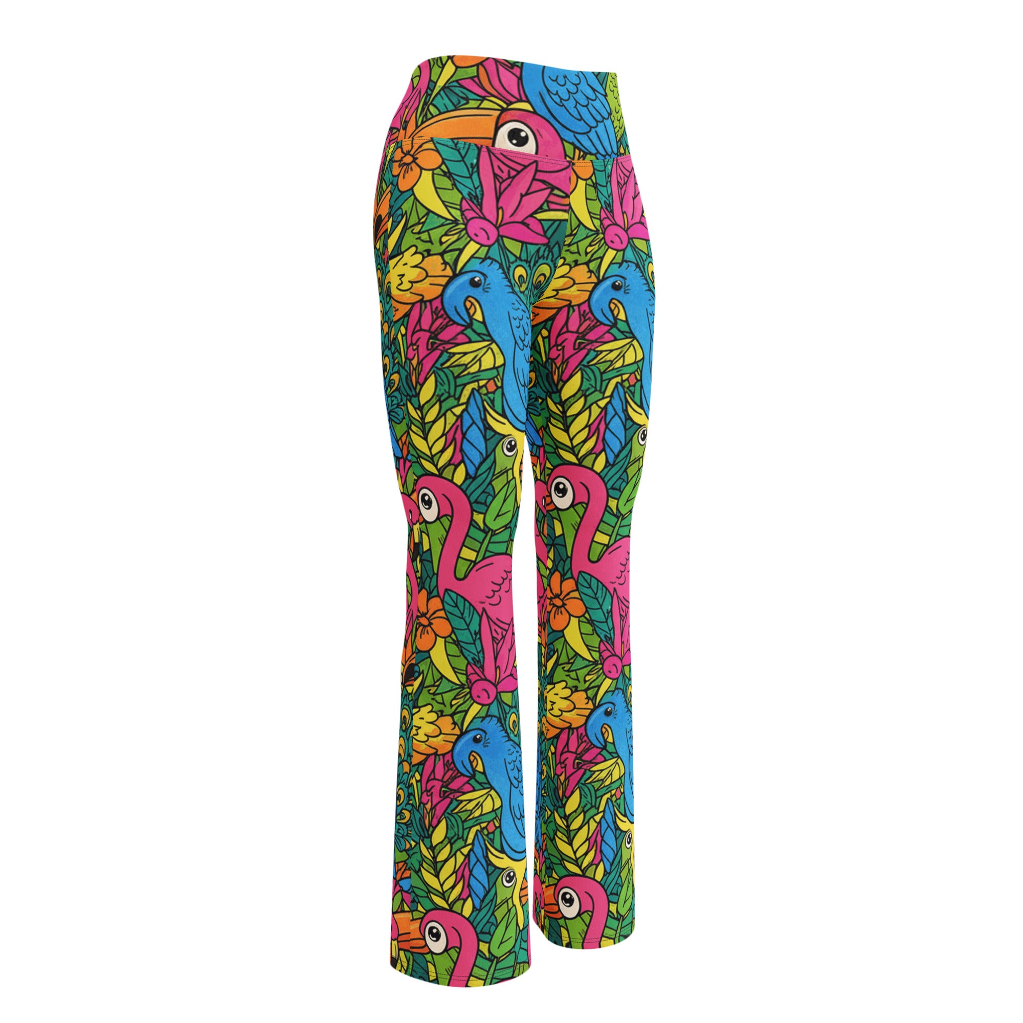 Vibrant Tropical Birds Flare Leggings | GearBunch