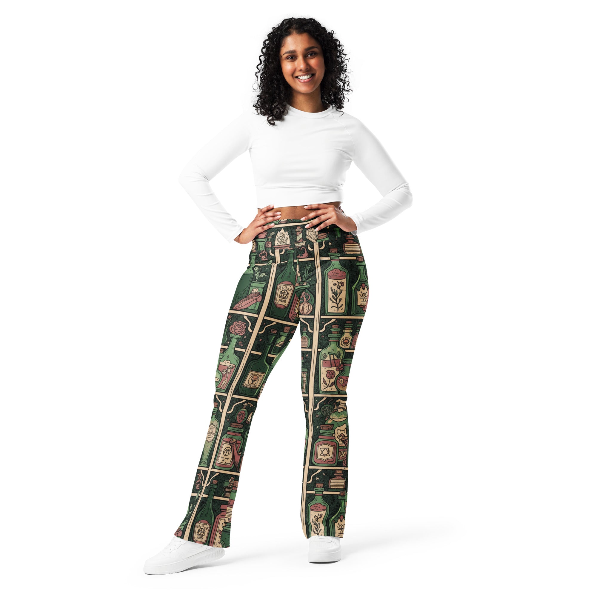 Witches Apothecary Bottles Flare Leggings | GearBunch