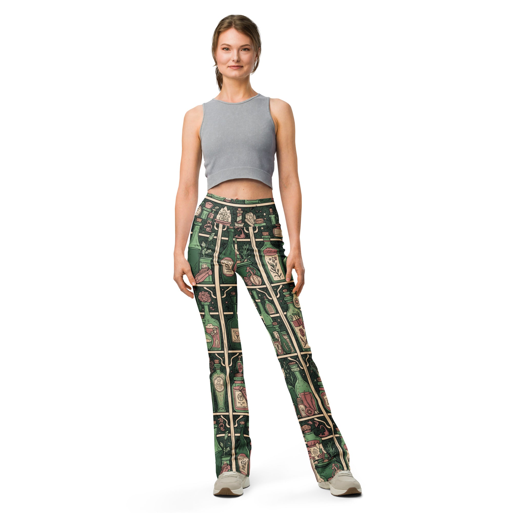 Witches Apothecary Bottles Flare Leggings | GearBunch