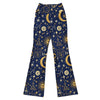 Witching Hour Constellation Flare Leggings by GearBunch, featuring a celestial star map print in midnight blue, antique silver, antique gold, and ivory.