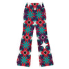 GearBunch Zellige Crimson Teal Flare Leggings with intricate geometric pattern in bold red, teal, and purple.