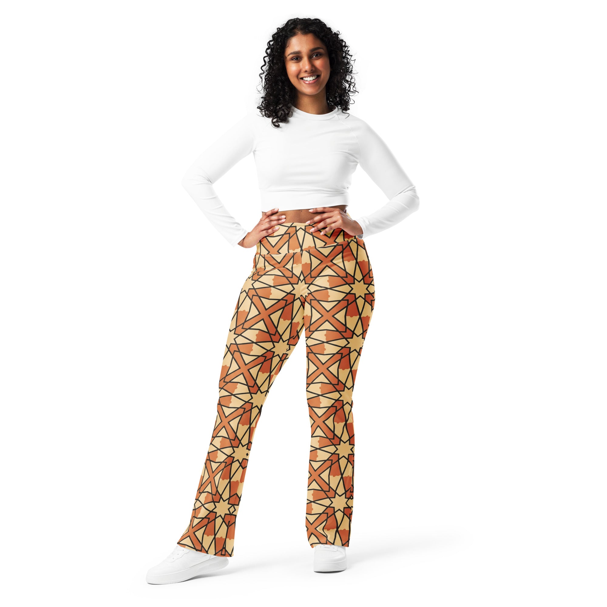 Zellige Desert Sand Flare Leggings | GearBunch