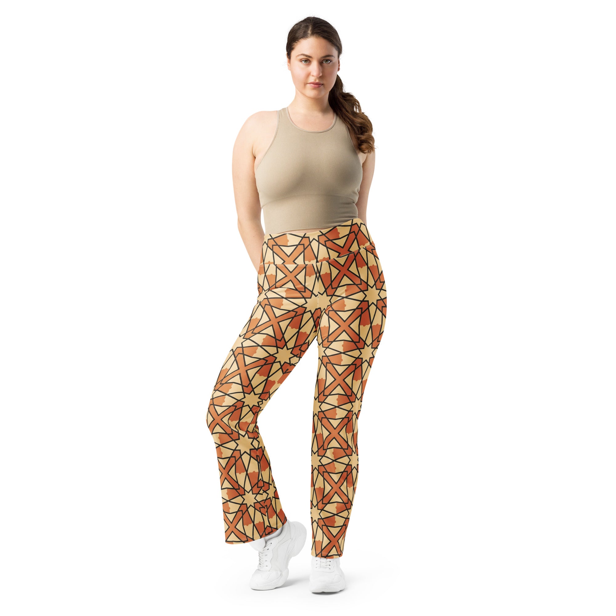Zellige Desert Sand Flare Leggings | GearBunch