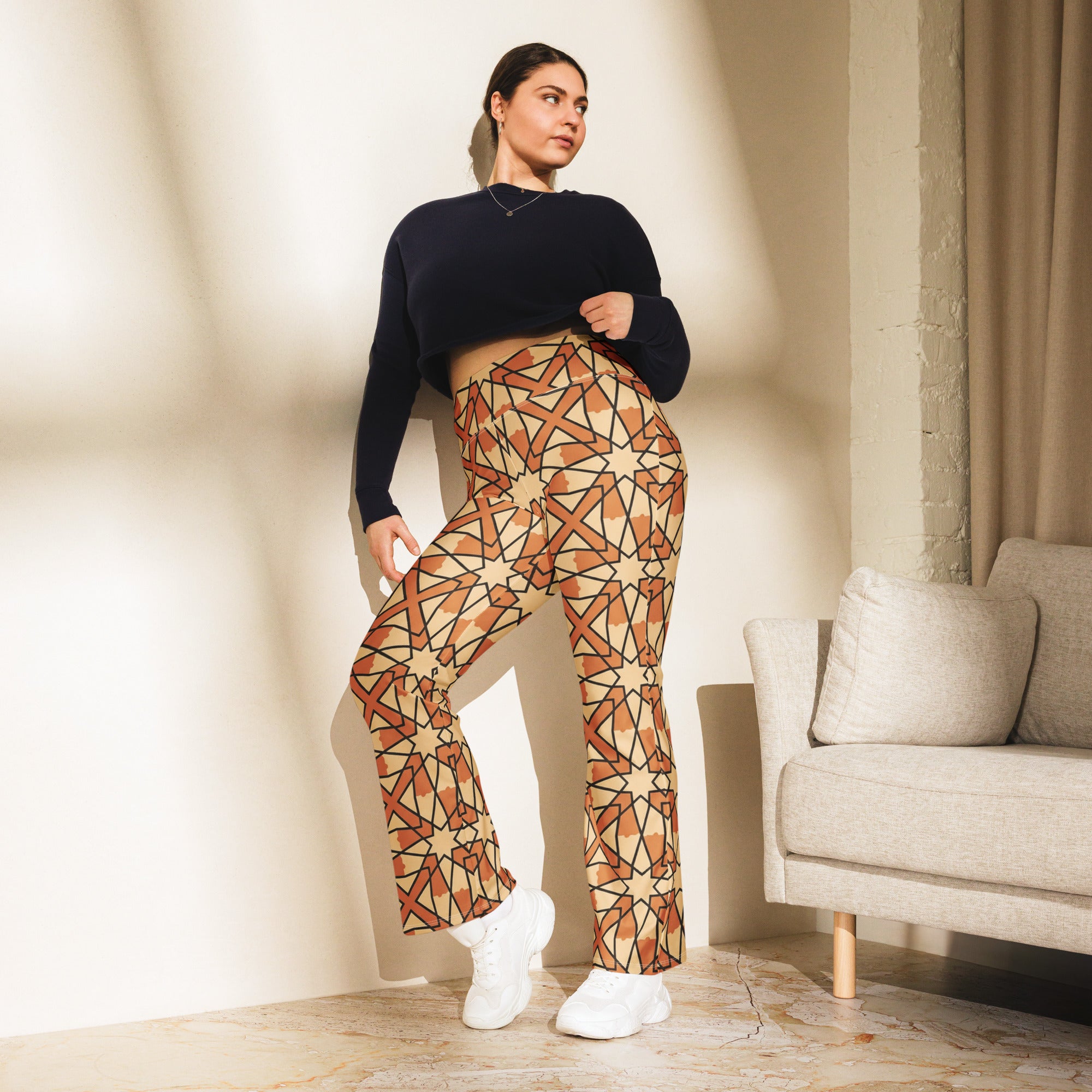 Zellige Desert Sand Flare Leggings | GearBunch